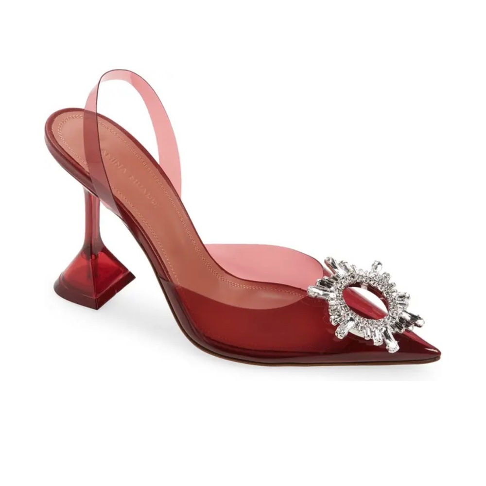 Amina muaddi pump size 38 color bordeaux brand new with tags